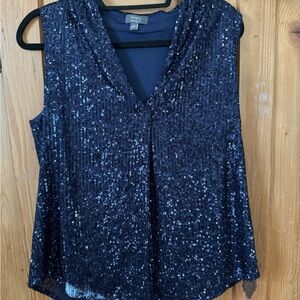 Ninety Navy Sequin Blouse